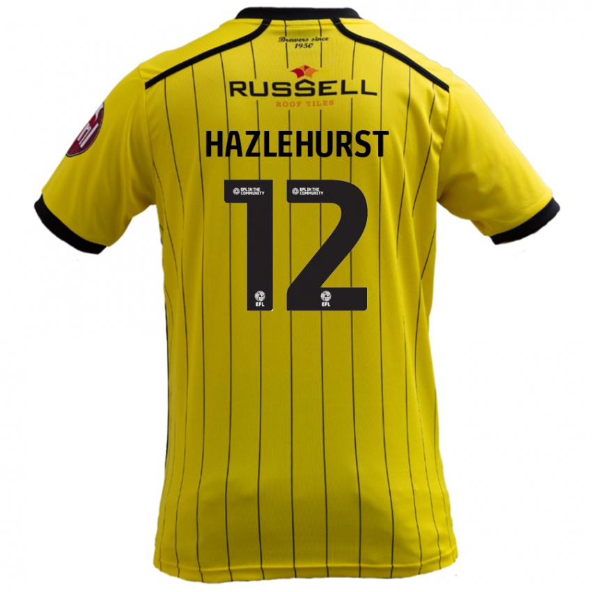 Miesten Jack Hazlehurst #12 Keltainen Kotipaita 2024/25 Lyhythihainen Paita T-Paita