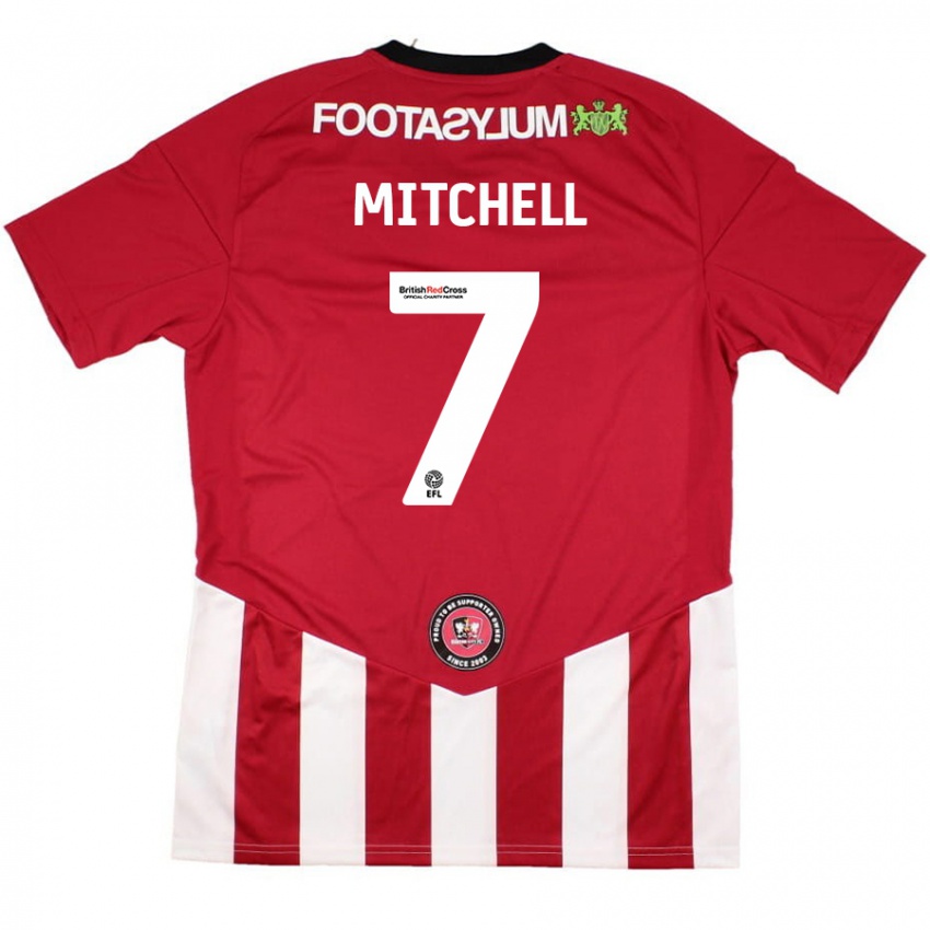 Miesten Demetri Mitchell #7 Punainen Valkoinen Kotipaita 2024/25 Lyhythihainen Paita T-Paita