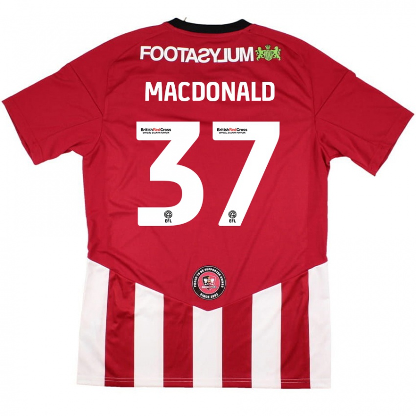 Miesten Shaun Macdonald #37 Punainen Valkoinen Kotipaita 2024/25 Lyhythihainen Paita T-Paita