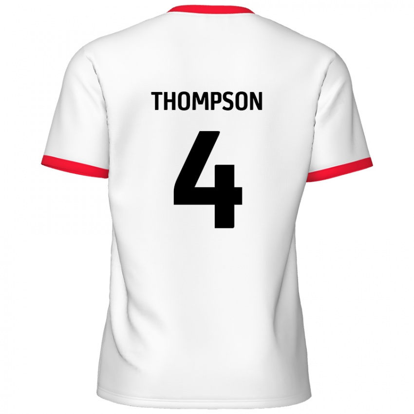 Miesten Nathan Thompson #4 Valkoinen Punainen Kotipaita 2024/25 Lyhythihainen Paita T-Paita