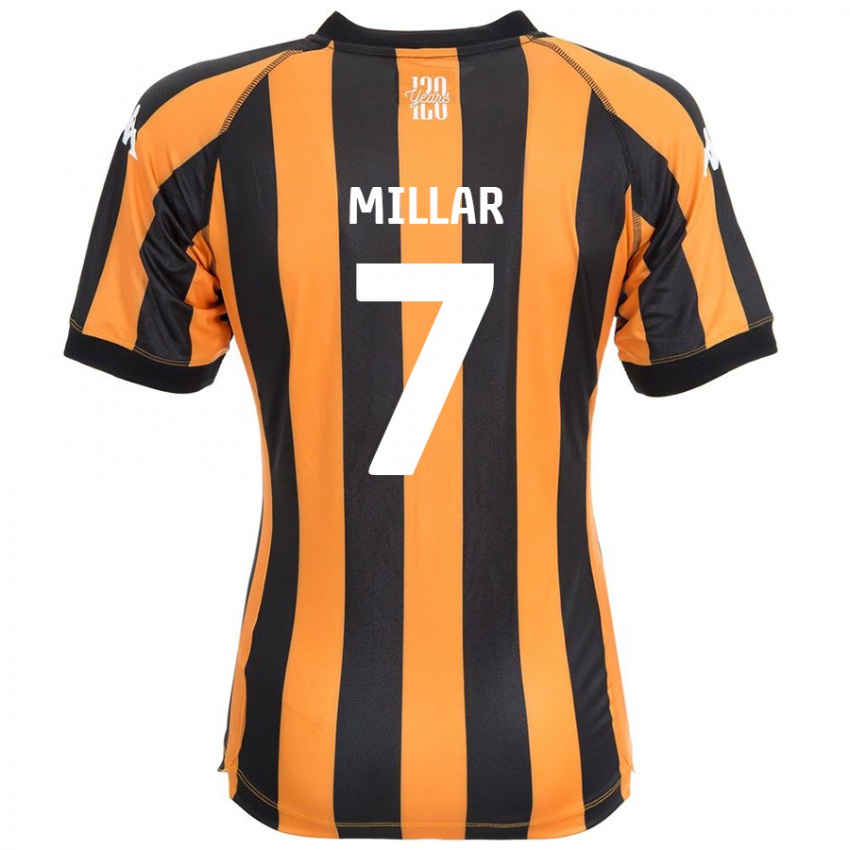 Miesten Liam Millar #7 Musta Amber Kotipaita 2024/25 Lyhythihainen Paita T-Paita