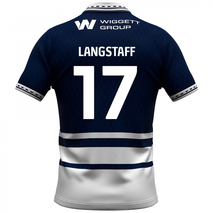 Miesten Macaulay Langstaff #17 Tummansininen Valkoinen Kotipaita 2024/25 Lyhythihainen Paita T-Paita