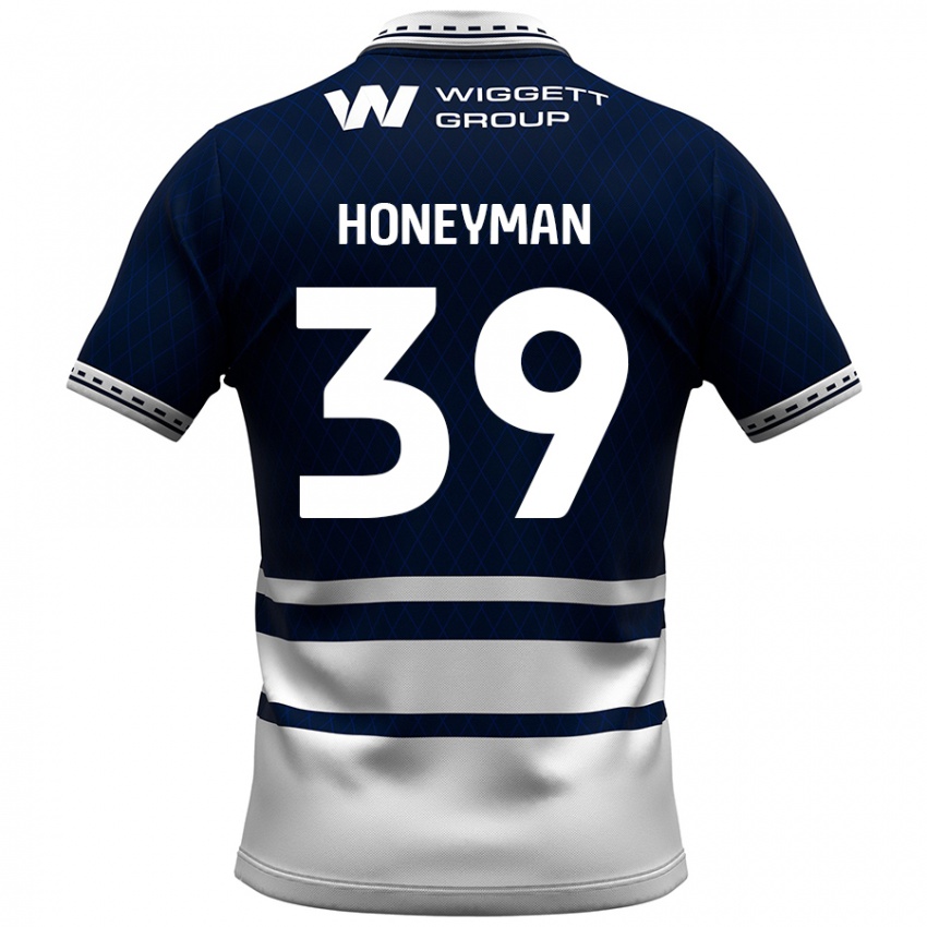 Miesten George Honeyman #39 Tummansininen Valkoinen Kotipaita 2024/25 Lyhythihainen Paita T-Paita