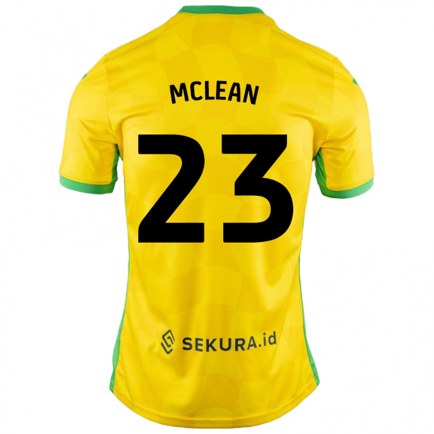 Miesten Kenny Mclean #23 Keltainen Vihreä Kotipaita 2024/25 Lyhythihainen Paita T-Paita