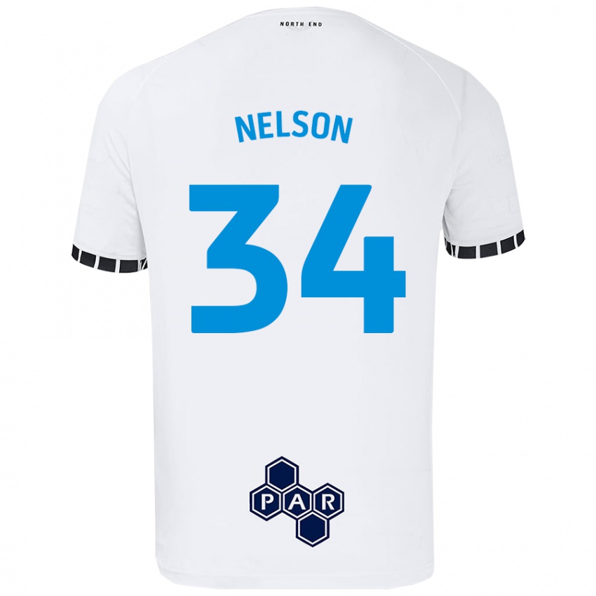 Miesten Kitt Nelson #34 Valkoinen Kotipaita 2024/25 Lyhythihainen Paita T-Paita