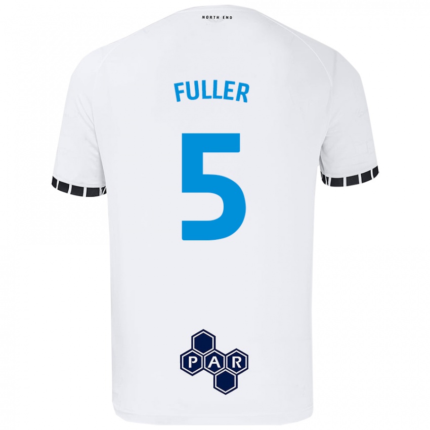 Miesten Olivia Fuller #5 Valkoinen Kotipaita 2024/25 Lyhythihainen Paita T-Paita