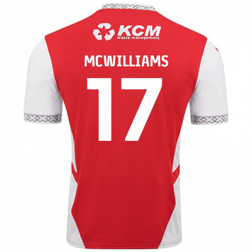 Miesten Shaun Mcwilliams #17 Punainen Valkoinen Kotipaita 2024/25 Lyhythihainen Paita T-Paita