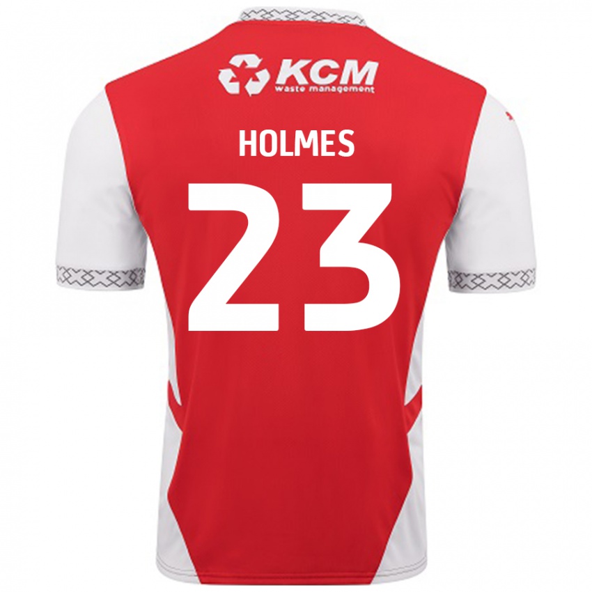 Miesten Jack Holmes #23 Punainen Valkoinen Kotipaita 2024/25 Lyhythihainen Paita T-Paita