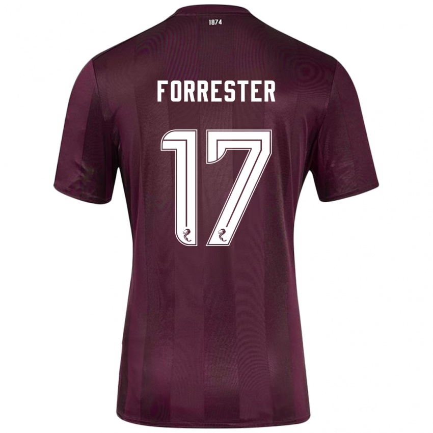 Miesten Adam Forrester #17 Burgundia Kotipaita 2024/25 Lyhythihainen Paita T-Paita