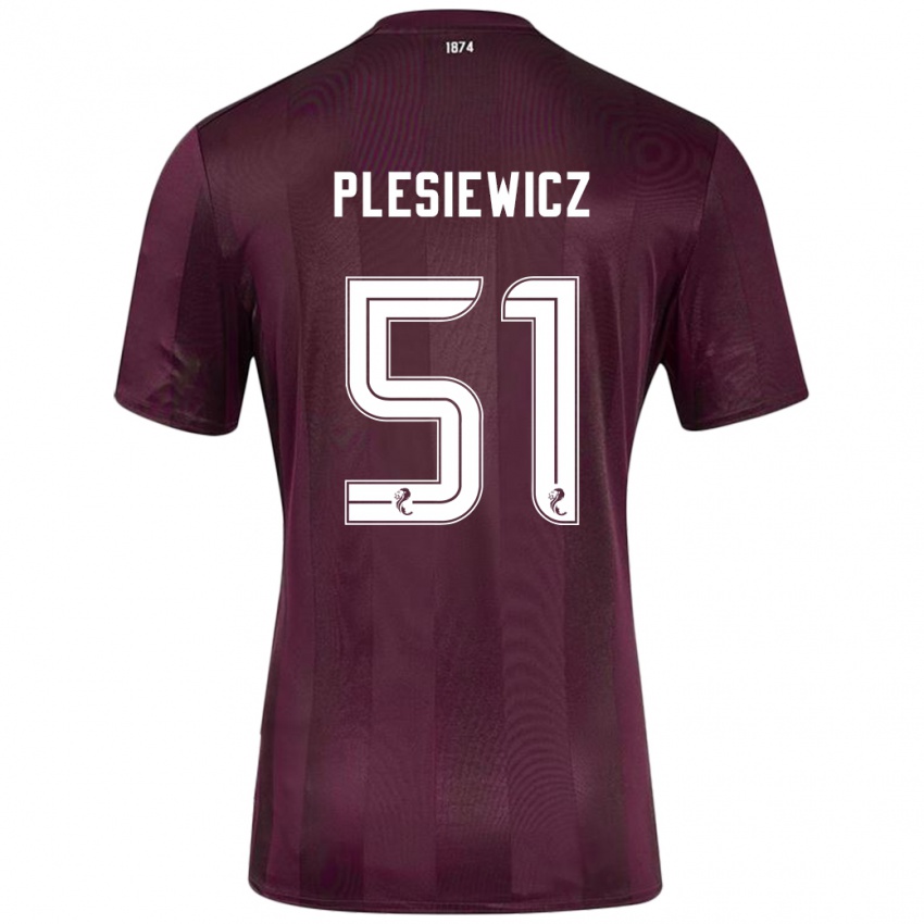 Miesten Szymon Plesiewicz #51 Burgundia Kotipaita 2024/25 Lyhythihainen Paita T-Paita