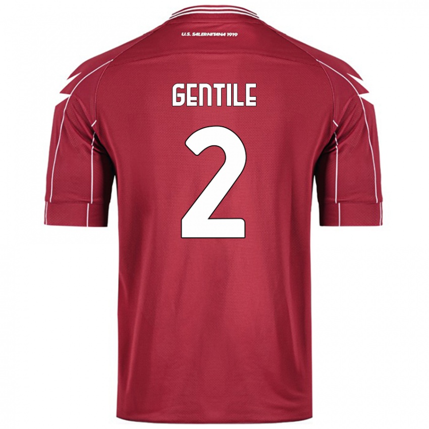 Miesten Davide Gentile #2 Burgundia Kotipaita 2024/25 Lyhythihainen Paita T-Paita