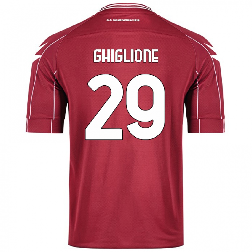 Miesten Paolo Ghiglione #29 Burgundia Kotipaita 2024/25 Lyhythihainen Paita T-Paita