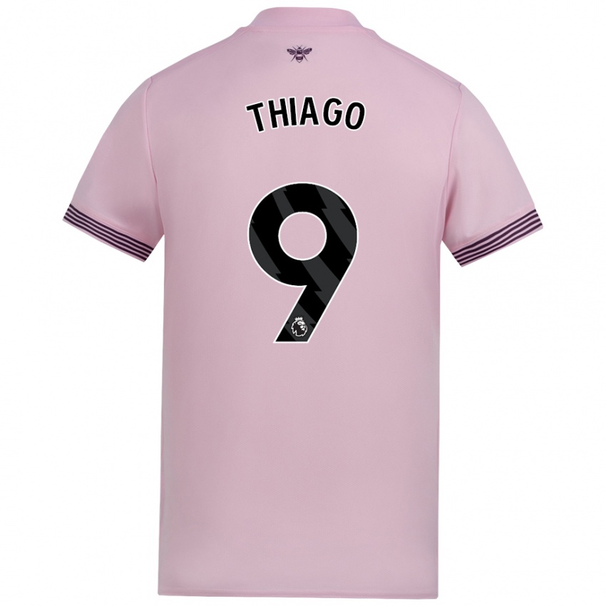 Miesten Igor Thiago #9 Vaaleanpunainen Vieraspaita 2024/25 Lyhythihainen Paita T-Paita