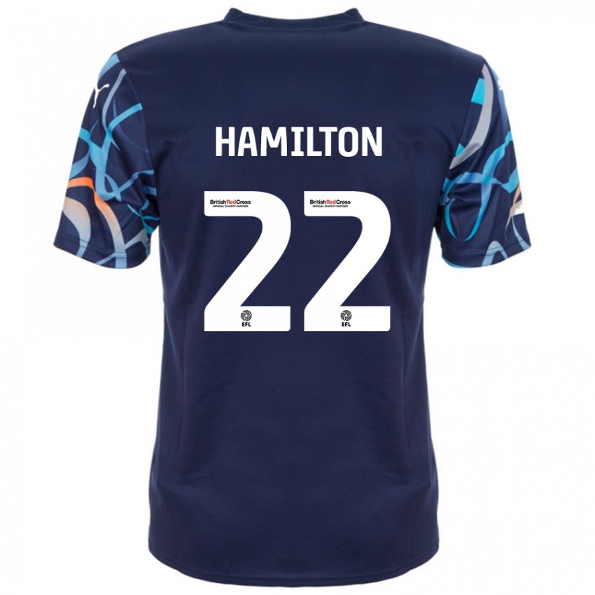 Miesten Cj Hamilton #22 Tummansininen Vieraspaita 2024/25 Lyhythihainen Paita T-Paita