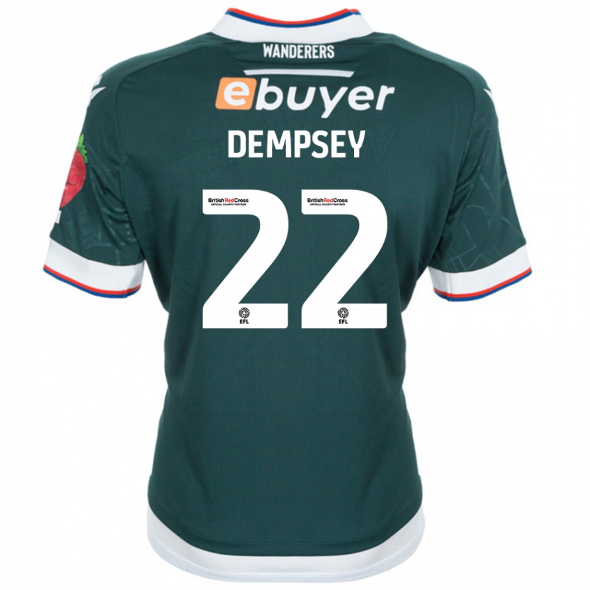 Miesten Kyle Dempsey #22 Tummanvihreä Vieraspaita 2024/25 Lyhythihainen Paita T-Paita