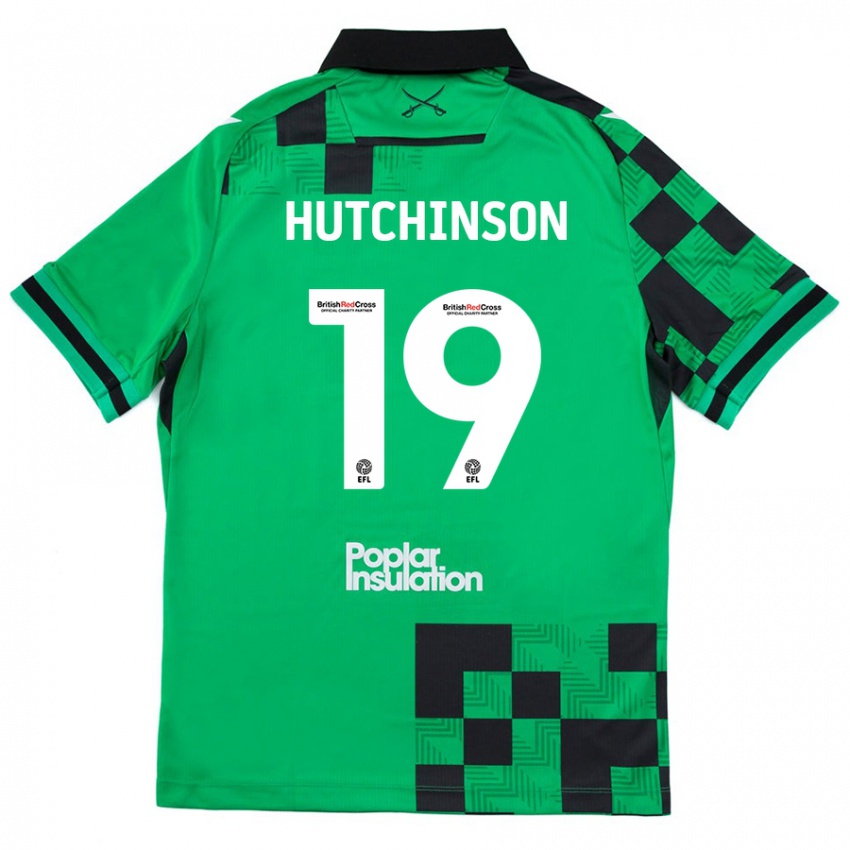 Miesten Isaac Hutchinson #19 Vihreä Musta Vieraspaita 2024/25 Lyhythihainen Paita T-Paita