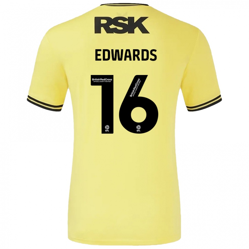 Miesten Josh Edwards #16 Keltainen Musta Vieraspaita 2024/25 Lyhythihainen Paita T-Paita