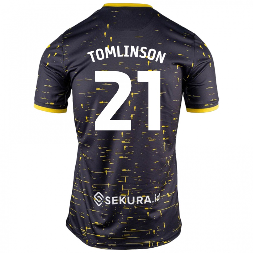 Miesten Lauren Tomlinson #21 Musta Keltainen Vieraspaita 2024/25 Lyhythihainen Paita T-Paita