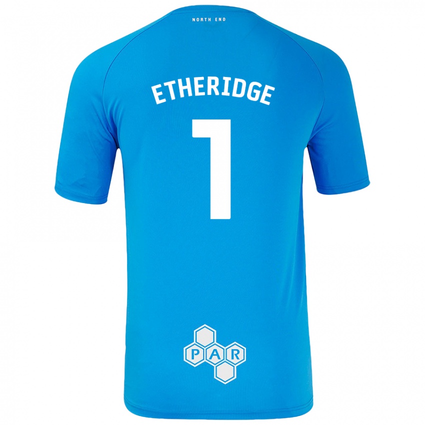 Miesten Ellie Etheridge #1 Taivaansininen Vieraspaita 2024/25 Lyhythihainen Paita T-Paita