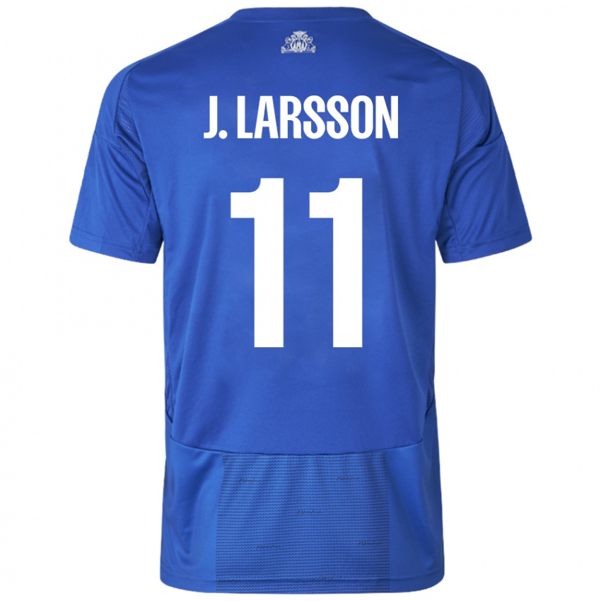 Miesten Jordan Larsson #11 Valkoinen Sininen Vieraspaita 2024/25 Lyhythihainen Paita T-Paita