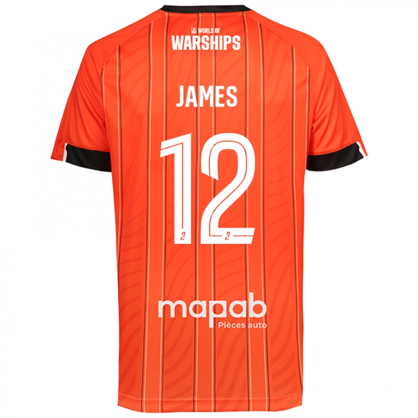 Naisten Isaac James #12 Oranssi Kotipaita 2024/25 Lyhythihainen Paita T-Paita