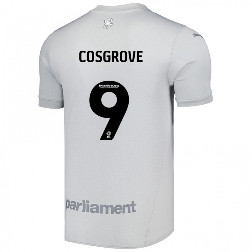 Naisten Sam Cosgrove #9 Hopeanharmaa Vieraspaita 2024/25 Lyhythihainen Paita T-Paita