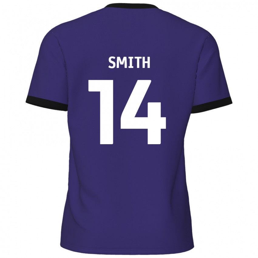 Naisten Kane Smith #14 Violetti Vieraspaita 2024/25 Lyhythihainen Paita T-Paita